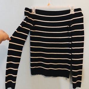 AE long sleeve ribbed knit off the shoulder top